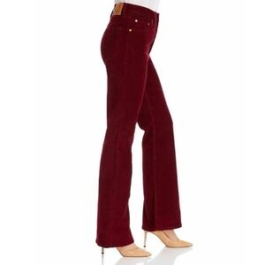 Free People x Levi’s Premium Ribcage Flare Hi-Rise Corduroy Pant Burgundy